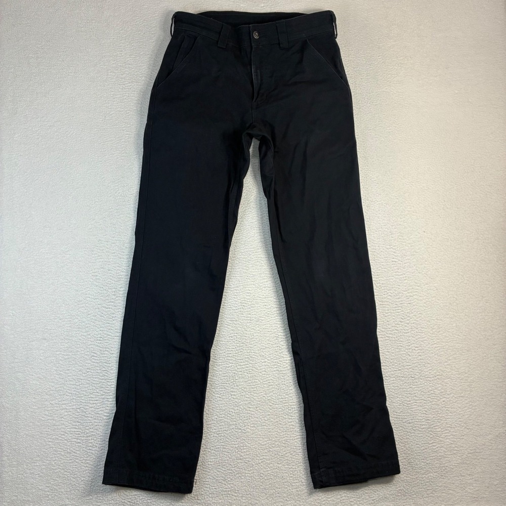 Duluth Trading Co Flex Fire Hose Work Pants Men 30x32 Black Cargo Utility Canvas